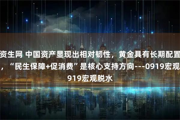 资生网 中国资产显现出相对韧性，黄金具有长期配置价值，“民生保障+促消费”是核心支持方向---0919宏观脱水